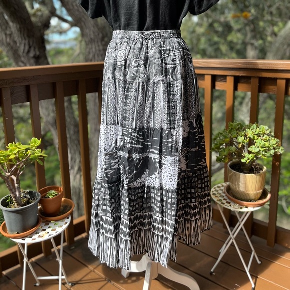Choices Mixed Prin Tiers Cotton Boho Skirt Size XL - Picture 2 of 5